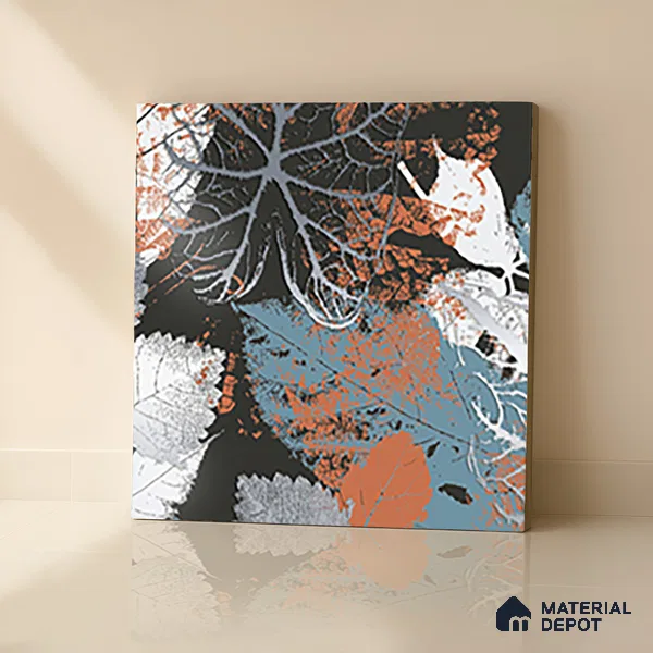 Floral Wall Tile TL 07248 C Plana 8003 GLM (Silver) 1 ft x 1 ft Ceramic Matte Finish - 9 mm  | 2 mm Spacer is Mandatory | Please Expect a Slight Variation of Pattern (Sample)
